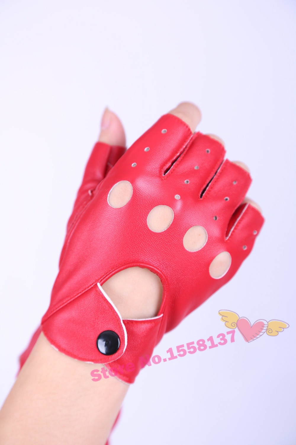Free Shipping 2015 Fashion Half Finger Driving Women Men Gloves 1 Pc PU Leather Fingerless Gloves