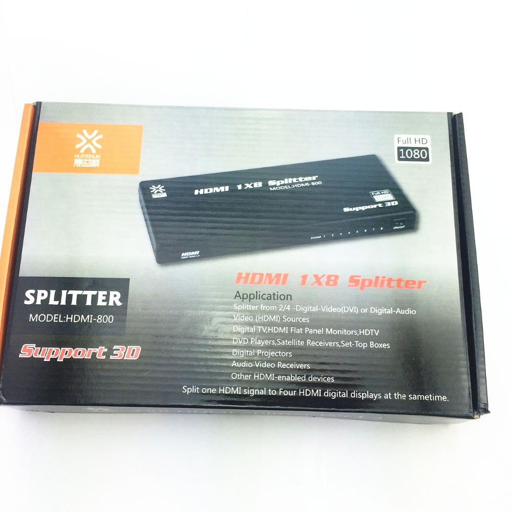   3D Full HD 1080 P Mini HDMI Splitter 1 X 8, v1.4, 1  8 ,  3d, HDSP0108