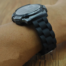 Watchband Black Soft comfortable Silicone Waterproof Diving Watchband Strap Deployment Clasp Free Shipping