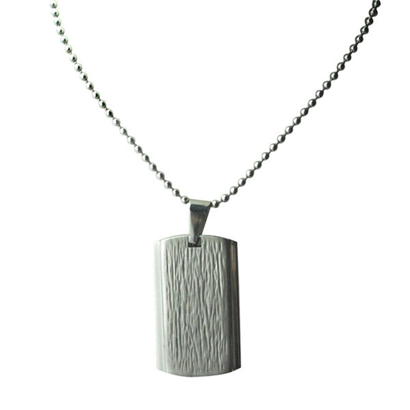 Best Deal Fashion Retro Men Stainless Steel Square Pendant Necklace Jewelry Dog Tag 