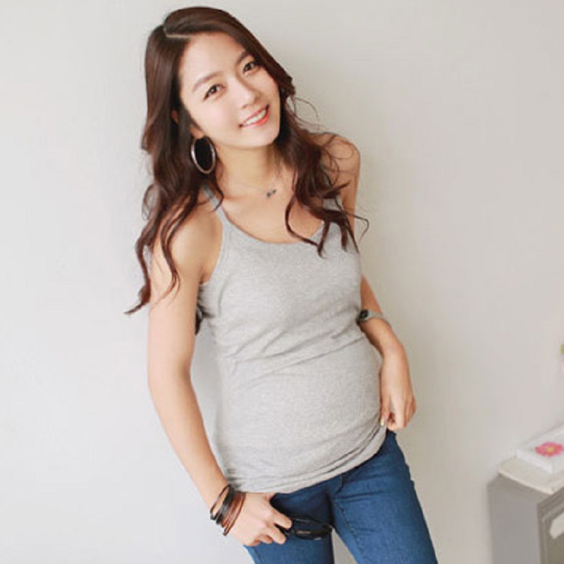 2016 Summer font b Maternity b font tank tops Pregnant modal T Shirt Women s Strappy