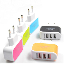 5V 1.5A Color 3 USB Socket EU Standard Charger Plug Charger Adapter For Samsung Galaxy S6 S5 S4 For Iphone 6 5 5S
