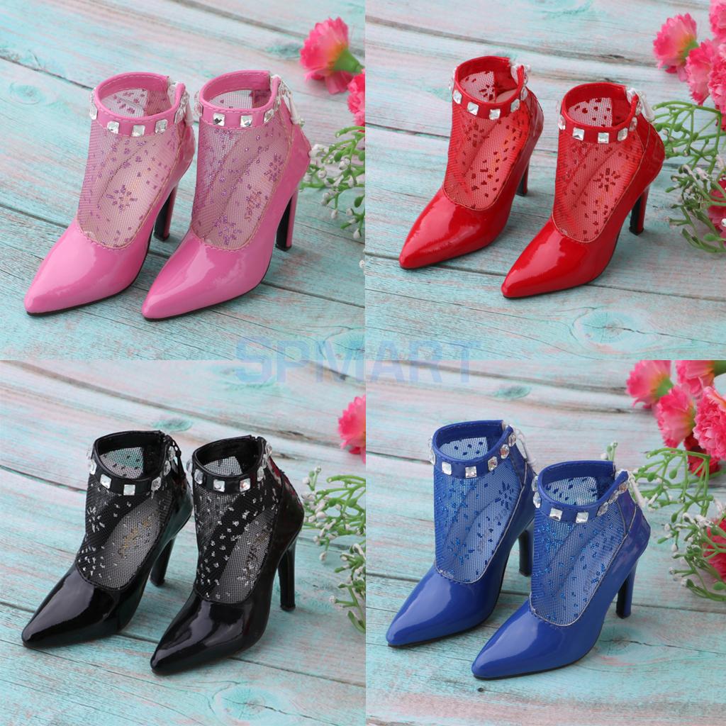 Black//White Leather High Heels Cross Strap Buckle Shoes for 1//3 Supia BJD Doll