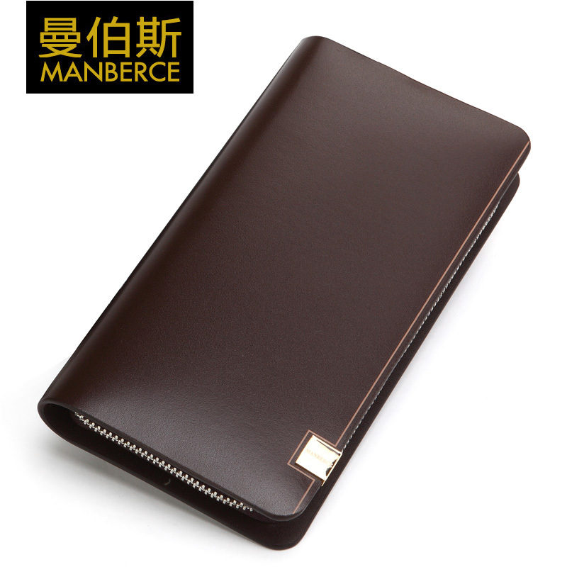 2014 Fashion men Calf skin long design wallet male wallet genuine leather commercial male wallet casual day clutch  money clip