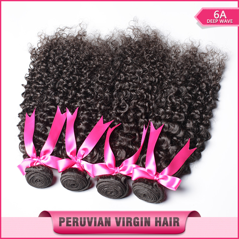 Prom Queen Hair Products 3Pcs Lot 6A Peruvian Virgin Hair Deep Wave Human Hair Weaves Bundles