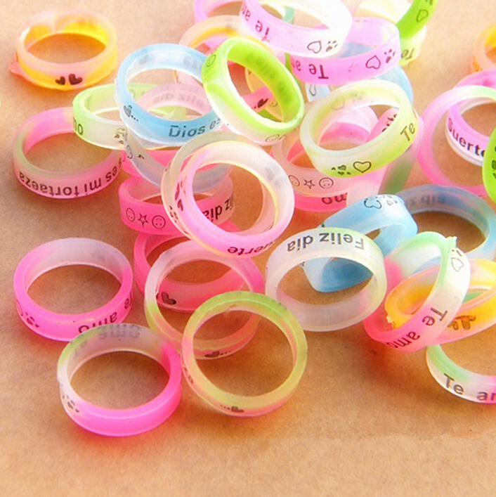 XL 8 my orders wholesale couple brand fine jewelry Color Letter Silicone Ring Free Shipping