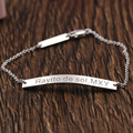 Customized Name Bracelets Bangles Sterling Silver Bracelet for Men Charm Bracelet Christmas Memorial Gift