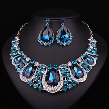 fashion bridal accessories pendant statement necklaces Crystal jewelry/Earrings for women jewelry sets Free Shipping