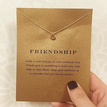 Dogeared Sparkling friendship Anchor gold plated Pendant necklace Anchor Fashion Statement Necklace For Women Jewelry Has