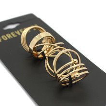 2015 Latest Fashion Punk Gold Plated Stackable Midi Ring Sets For Women Ensemble bijoux Wholesale 6pcs /lot  Ring Set G100
