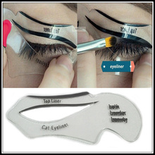 1pc New style cat eyeliner stencil kit model for eyebrows template fard makeup a paupiere diy pochoir card