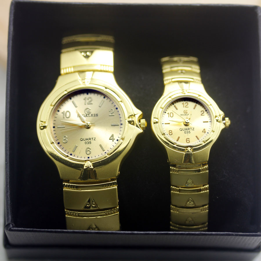 New luxury gold watch couple watches women fashion dress watches men stainless steel watches