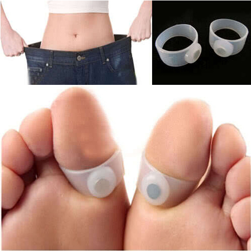 8pcs 4Pairs Slimming Silicone Foot Massage Magnetic Toe Ring Fat Weight Loss Health