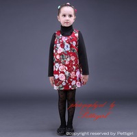 High Quality Girls Floral Dress For Wedding And Party Rose Printed Girls Tank Dresses Retail Kids Clothes GD80928-9