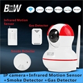 BW Smart Surveillance Camera Wi fi IP Camera Infrared Motion Sensor Smoke Detector Gas Sensor Alarm