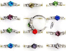 Wholesale 20Pcs lot Mixed CZ Crystal women Rings Elegant Party Jewellery Bulks 