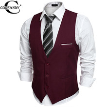 COOFANDY Dress Vests For Men Slim Fit Suit Vest Male Waistcoat Gilet Homme Casual Sleeveless Formal Business Jacket Waistcoat