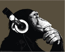 The Chimp Stereo Headphones Art Print Poster Print (60x90cm) diy wall stickers for kids rooms