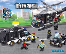 499PCS/set City police helicopter command center police car blocks bricks boy toy compatible with lego