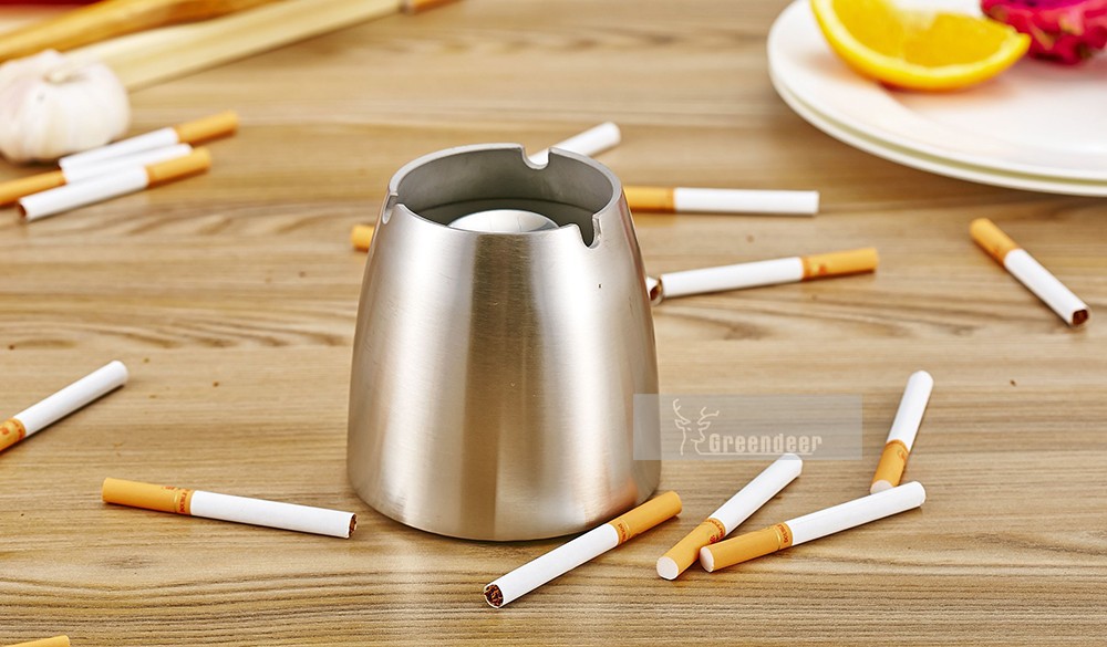 Cone Shape Smokeless Cigarette Ash Container Portable Ashtray Stainless Steel Tabletop Cigarette Ashtray Taper Ashtray Cigarette Smoking Smoke Ash Tray-J13276L-P11