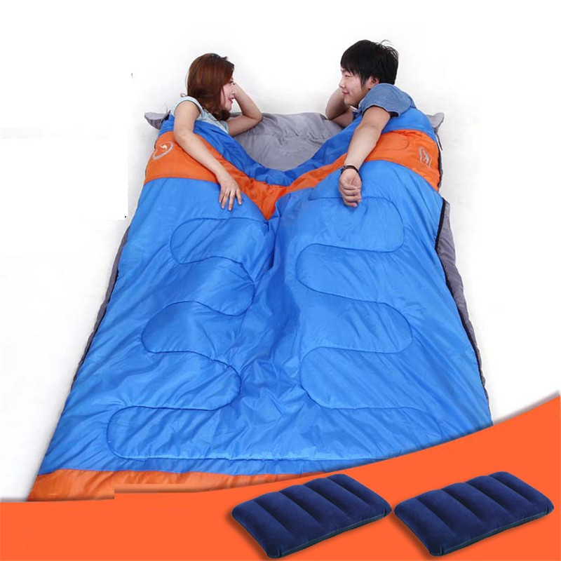 Camcel ultralight camping double sleeping bag winter autumn envelope hooded outdoor goose down sleeping bags camping vacuum bed