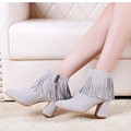 Autumn And Winter 2016 Fashion New Women s Shoes Black Chunky Heels Platform Ankle Boots Fringed