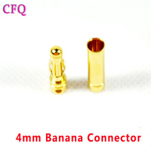 (CFQ) 4 mm Banana Plug Gold Plated For Outrunner Quadcopter Motor Battery Connector Drone Helicopter 4mm Banana Plug Gold Plated