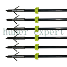 Bowfishing fiberglass arrow 250 spine fletched arrow nocks with bow fishing broadhead 6pcs for recurve bow