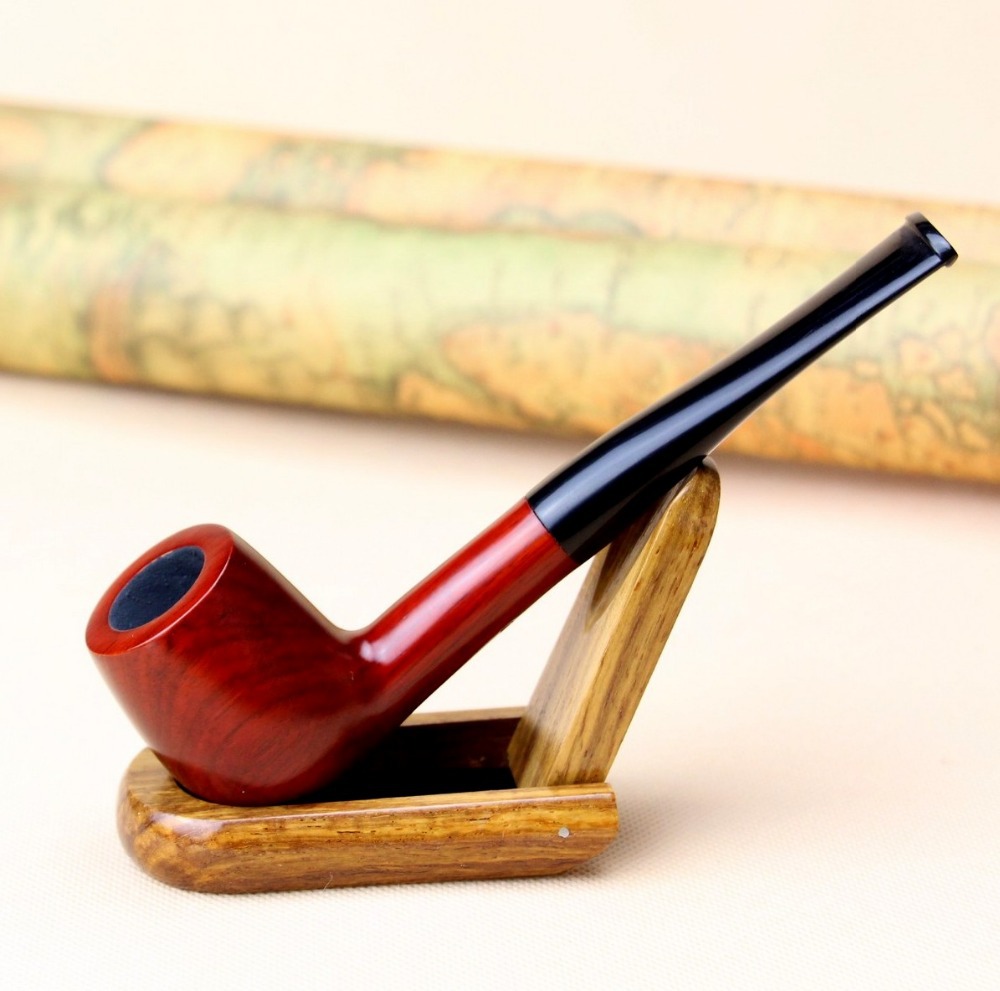 Gift Set Smoking Pipe 9mm Filter Sandal Wood Pipe Classic Straight Smoke Pipe Tobacco Pipe FT