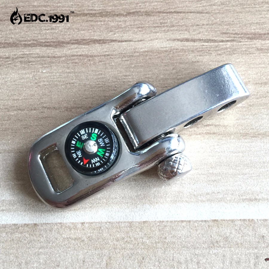Description Picture 3 of item10PCS/LOT High quality Adjustable U Shape Anchor Shackle Outdoor Survival Rope Paracord Bracelet Buckle with mini for Compass