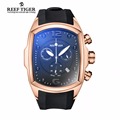 Reef Tiger RT Chronograph Sport Watches for Men Big Dial with Date Design Watch Steel Rubber
