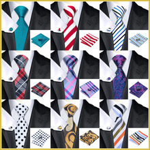 SN-553 Men’s 100% Jacquard Woven Silk Neckties Tie handkerchief Cufflinks Sets for men Formal Wedding Party Groom Free Shipping
