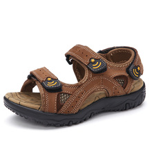 2016 Summer new children’s sandals boys leather high quality shoes comfort skid sandals for kids little big boys beach sandals