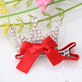 New Princess Bowknot Hairpins Hair Accessories Resin Diamond Gliter Bow Girls Headwear Baby Dancing Party Hair