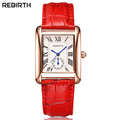 REBIRTH Fashion Brand Women Watch Ladies Luxury Clock Female Leather Roman Numerals Casual Business Elegant Quartz