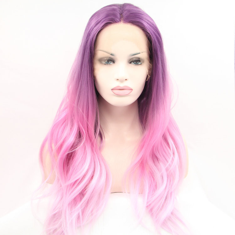 Legendhair Two Tone Ombre Pink Lace Front Wig Party Wig Wave Synthetic Lace Front Wigs Heat 