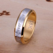 R095D/Men’s Rings Forever Love for Wedding Party ring 18k Golden #10 #9 #8 #7 #6 option