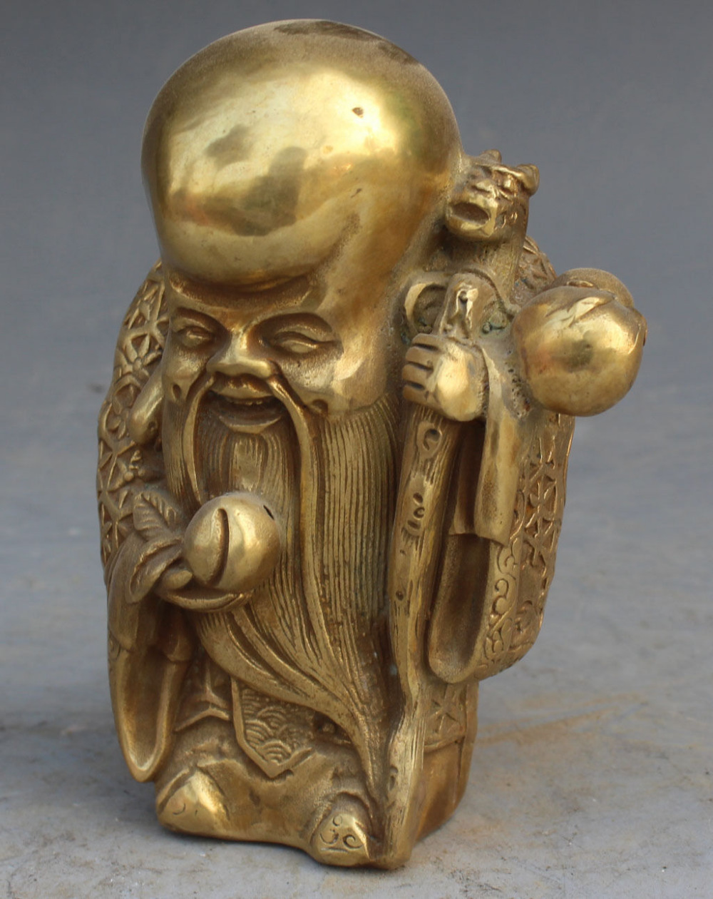 Pure-Signed-Chinese-Brass-Carved-ShouXin