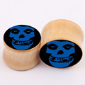 new skull explosion real wood bones ear piercing jewelry earrings PLUG expansion body pricing for men