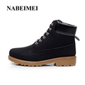 Men boots 2017 waterproof ankle boots warm boots plus size 6 12 5 martin boots black