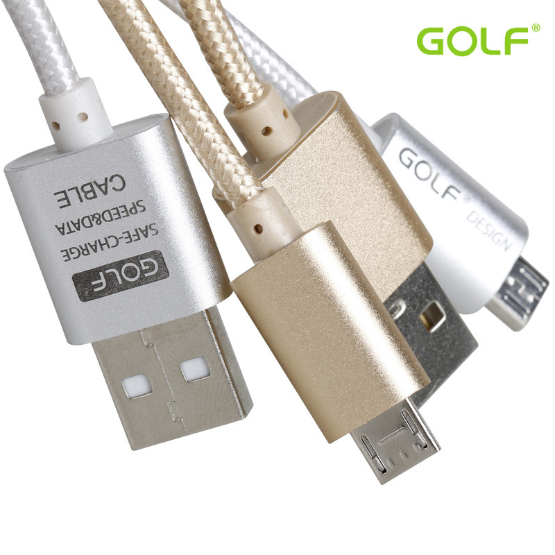 Original 0 25M 1M 1 5M 2M 3M Golf Metal Braided Data Charger Micro USB Cable