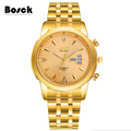 2016 BOSCK New Gold Quartz Watches Men Top Brand Luxury Wrist Watches Golden Clock Male Relogio