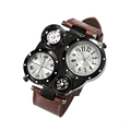 Multifunctional Waterproof Double Core Luxury Male Watch Double Display Men Stainless Steel Quartz Watch