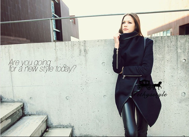  Cool ! 2015 New woman Fashion winter woolen overcoat women fashion Jackets woolen coat F50 (4)