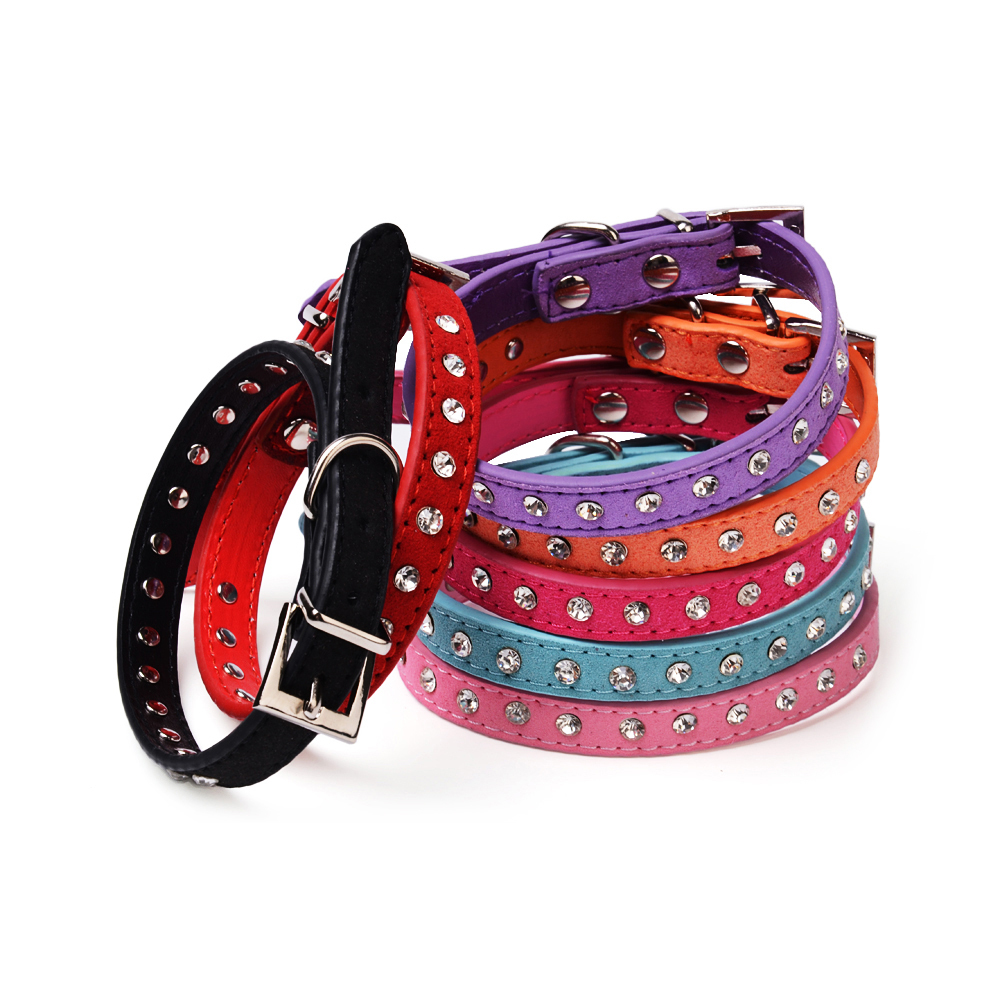 Pet shop dogs for sale bling diamond decoration alloy buckle pet collars for large puppy dogs ...