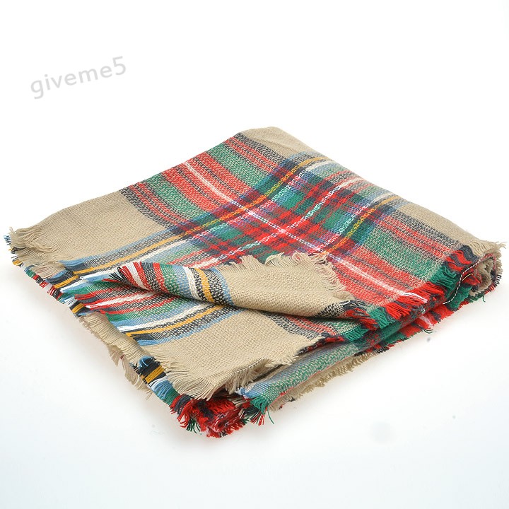 New Details about Lady Women Winter Infinity Blanket Oversized Shawl Plaid Check font b Tartan b