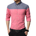Brand Clothing Men Fashion Slim Fit Long Sleeve Gradient Color Demin Casual blouse Shirts For men