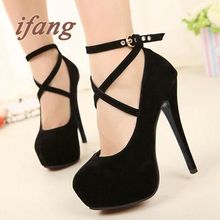2016 New Arrive High-Heeled Shoes Woman Pumps Wedding/Party Shoes Platform Fashion Women Shoes Red Bottom High Heels 11cm Suede