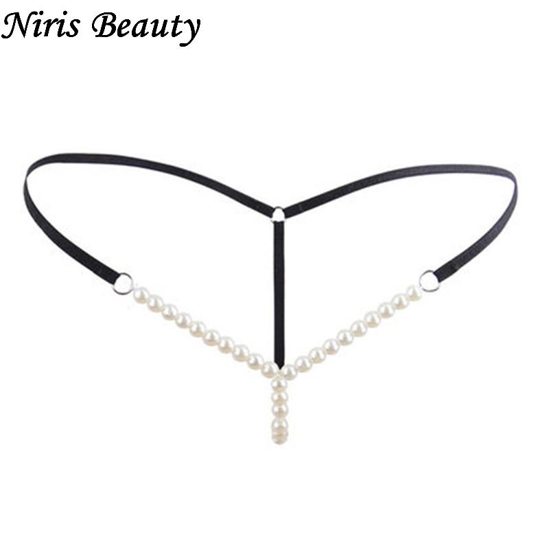 Buy Sexy Womens Pearl Thongs And G Strings Hot Beading Massagge Pearls Panties 