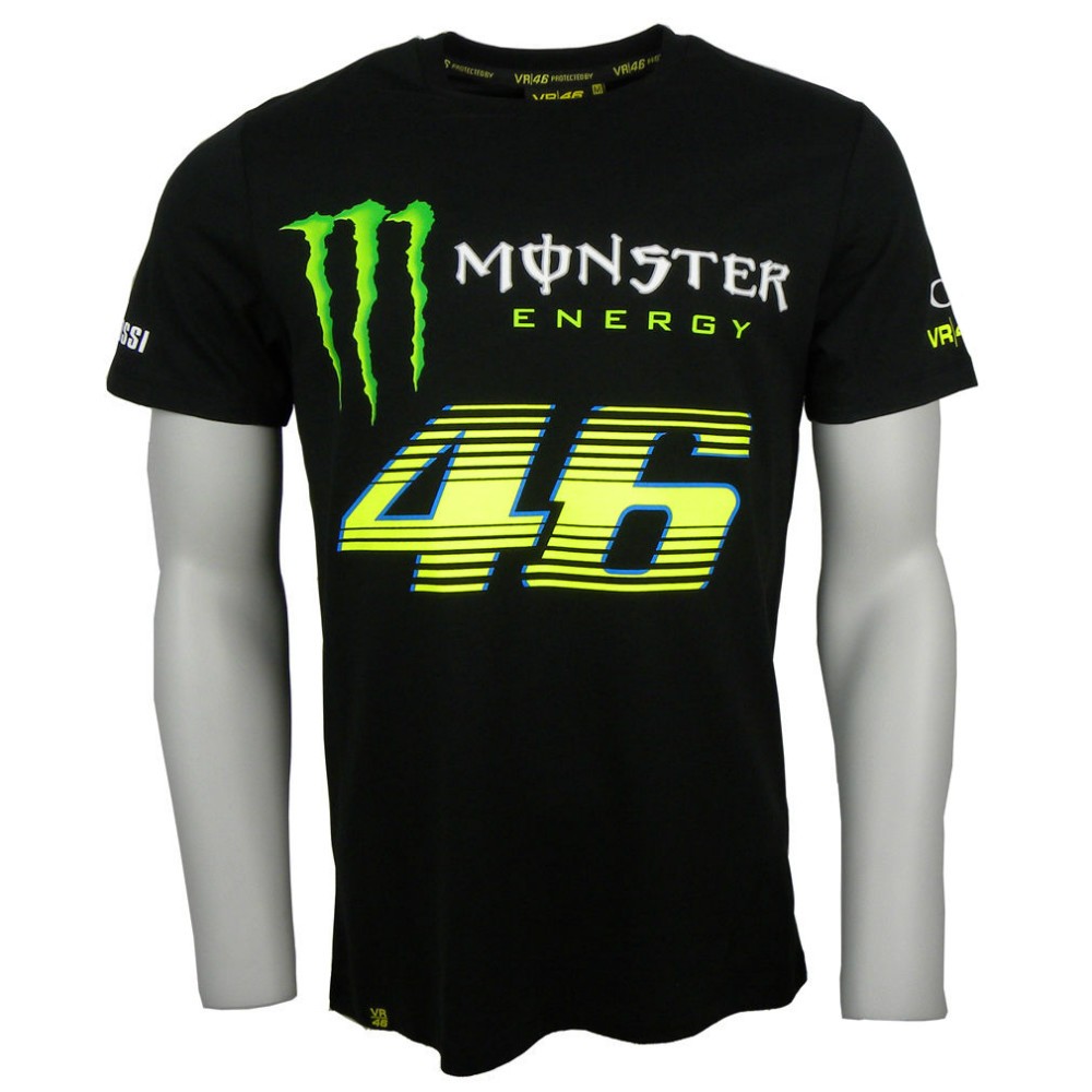 Black-Motorcycle-Motocross-casual-T-shirt-Big-46-Rossi-VR46-Monza-GP-T-shirt